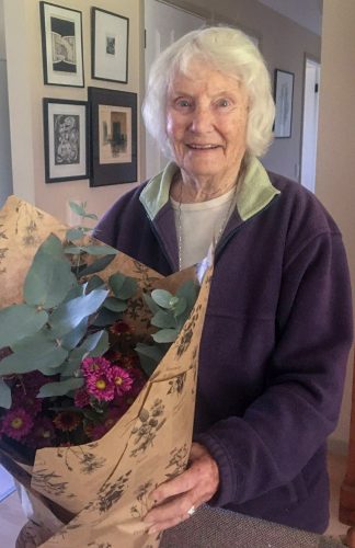 Wendy Lunn at home in Cygnet for her 93rd birthday, April 2021